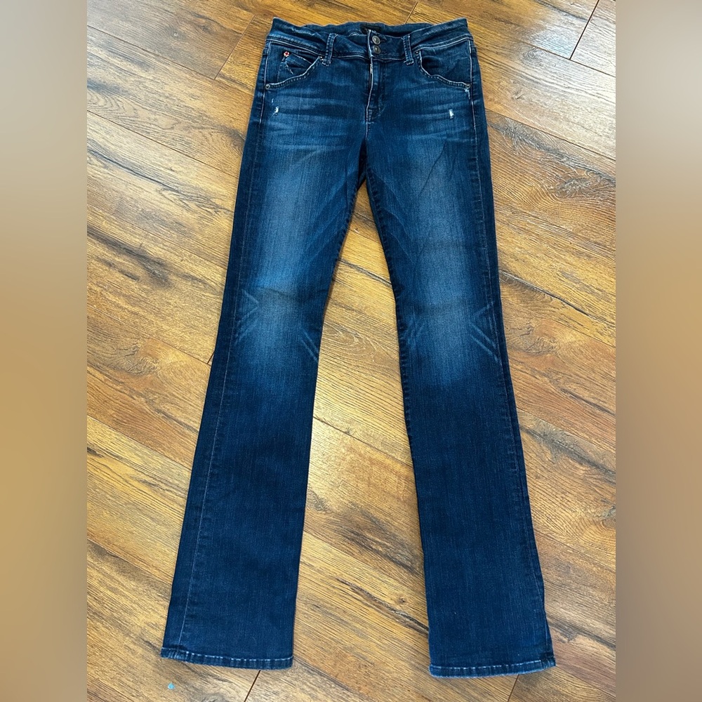 Hudson Jeans Beth Midrise Baby Boot Women’s 30 Dark Blue Denim Jeans Distressed